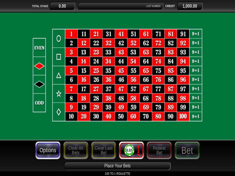 100 1 Roulette screenshot