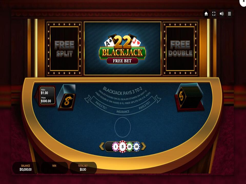 22 Blackjack Free Bet screenshot