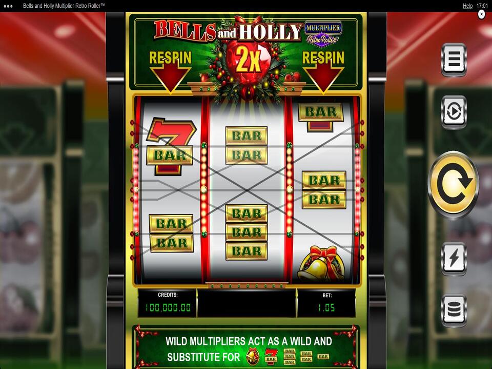 Bells and Holly Multiplier Retro Roller screenshot