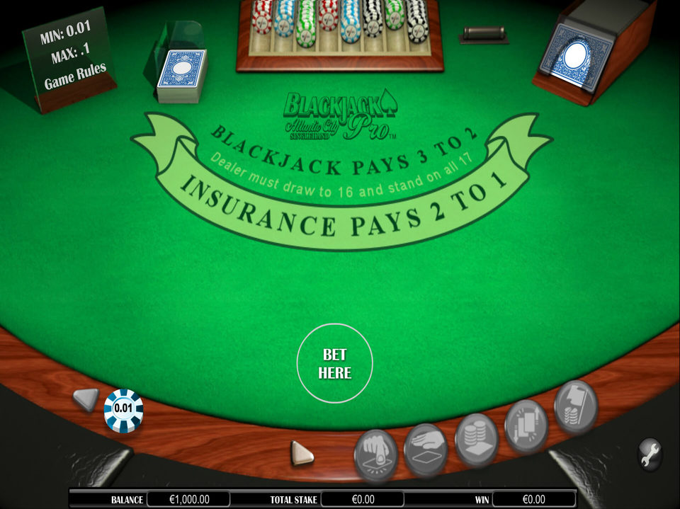 BlackjackPro Atlantic City SingleHand screenshot