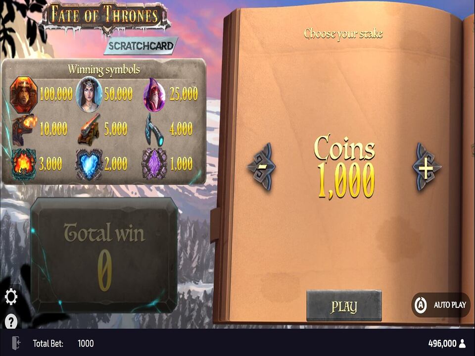 Fate of Thrones Scratchcard screenshot