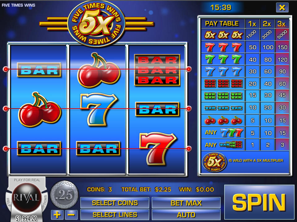 Free 5 line slot games