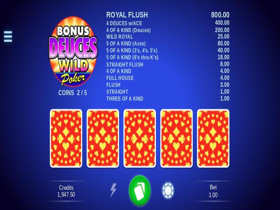 Games Global Bonus Deuces Wild screenshot