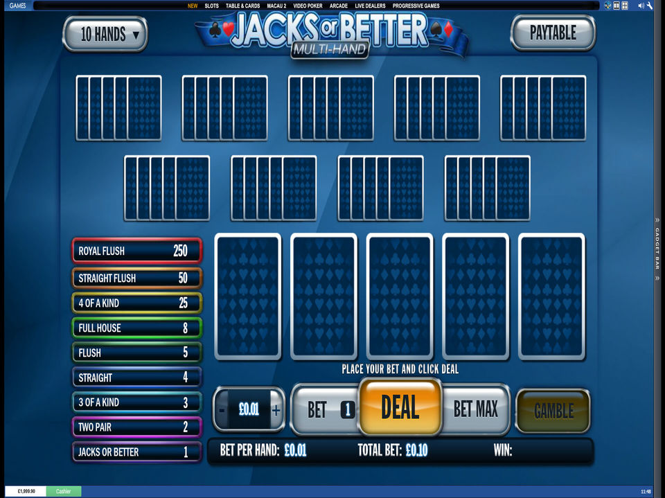 Jacks or Better Multi Hand screenshot