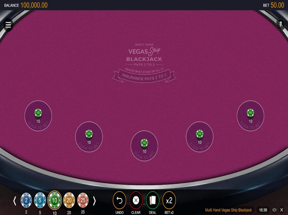 Multi Hand Vegas Strip Blackjack screenshot