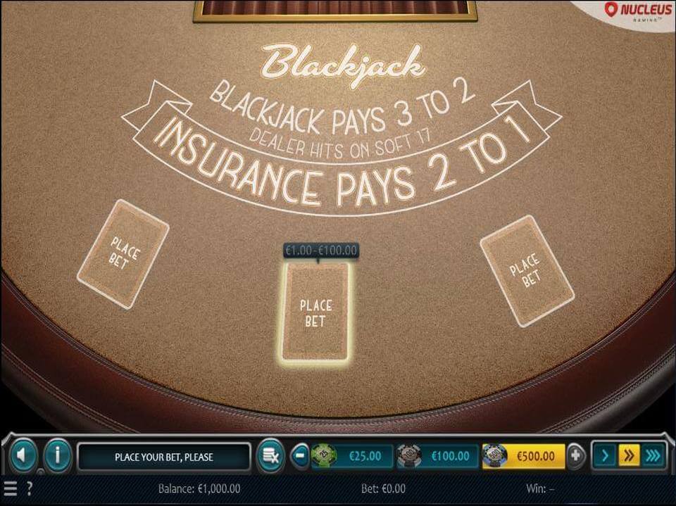 Nucleus Gaming American Blackjack screenshot