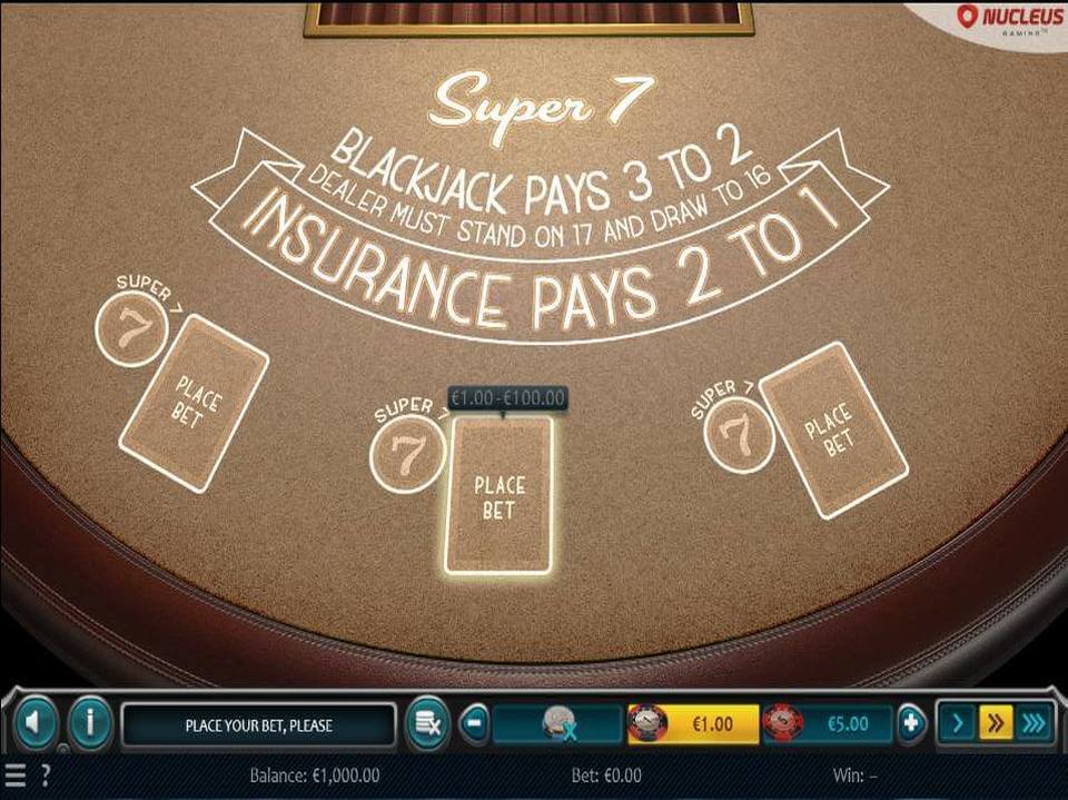 Nucleus Gaming Super 7 Blackjack screenshot