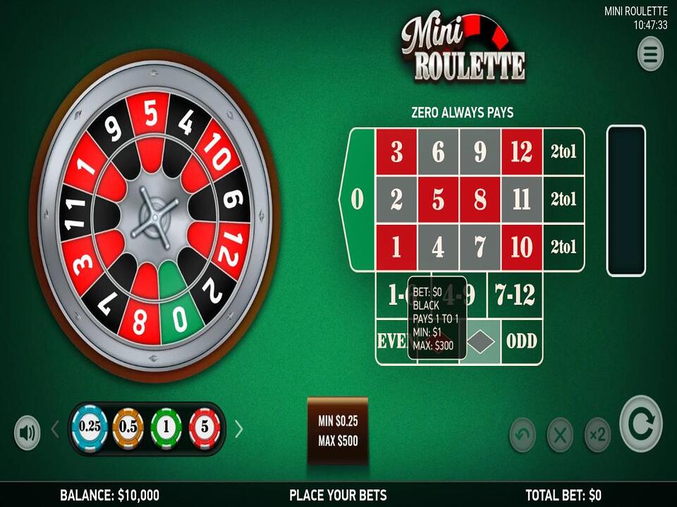 Platipus Gaming Mini Roulette screenshot