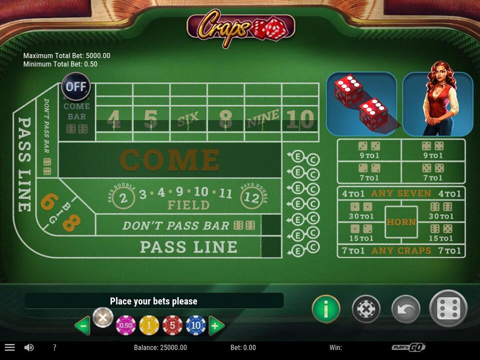 Play n GO Craps screenshot