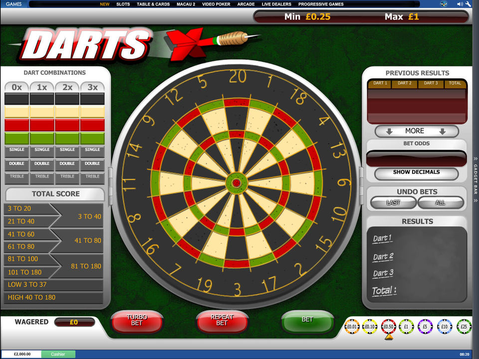 Playtech Darts screenshot