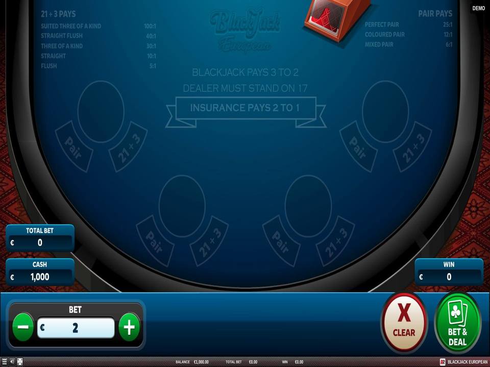 Red Rake Gaming Blackjack European screenshot