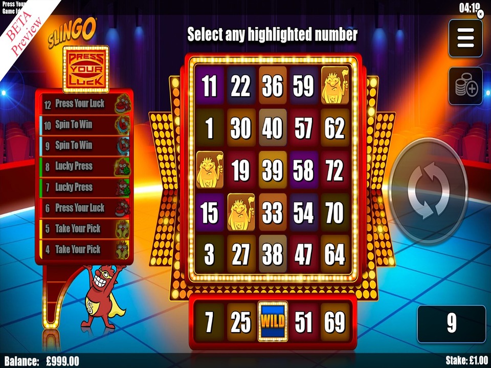 Slingo Press Your Luck screenshot