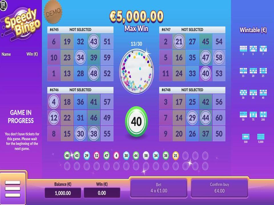 Speedy Bingo screenshot