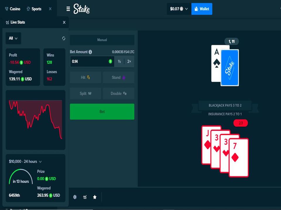 Stake Games Blackjack screenshot