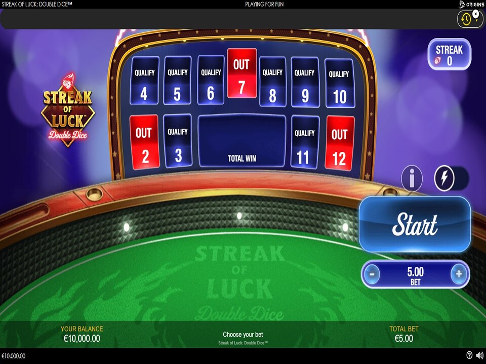 Streak of Luck Double Dice screenshot