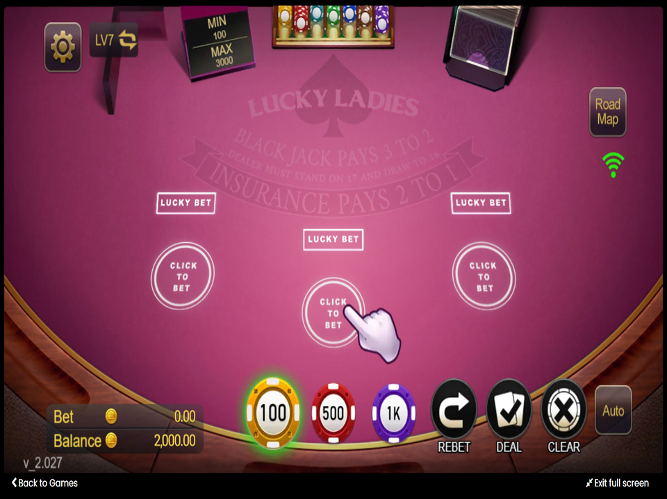 TaDa Gaming Blackjack Lucky Ladies screenshot