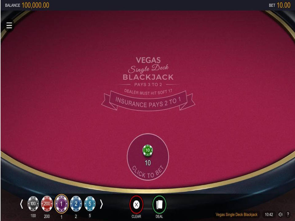 Vegas Single Deck Blackjack screenshot